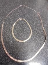 Sterling Silver Necklace & Matching Bracelet