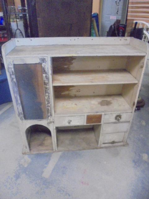 Antique Wooden (Oak?) Painted Cabinet Top