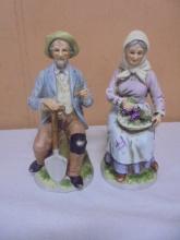 Set of Grandpa & Grandma Porcelain Bisque Figurines