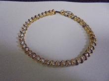 Ladies Gold Plated Sterling Silver 7" Bracelet w/ Stones