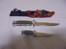 2 Pc. Small Knife Set w/Leather Sheaf
