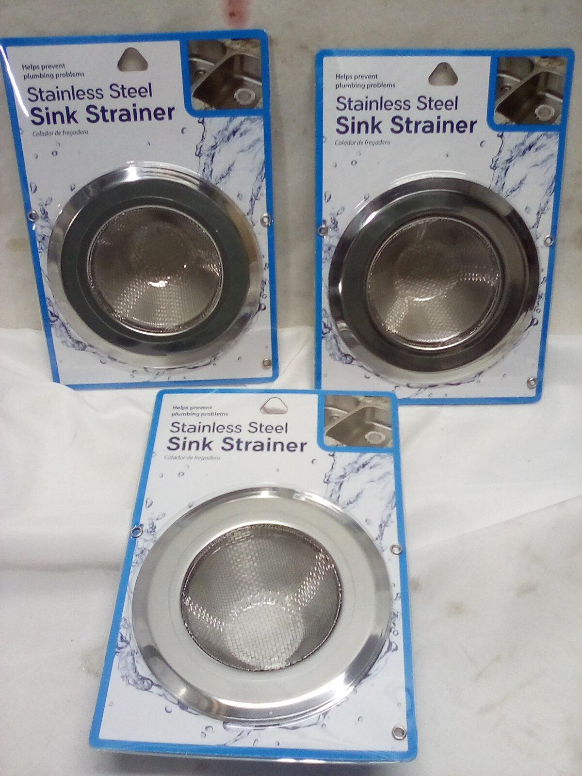 Stainless Steel Sink Strainers. Qty 3.