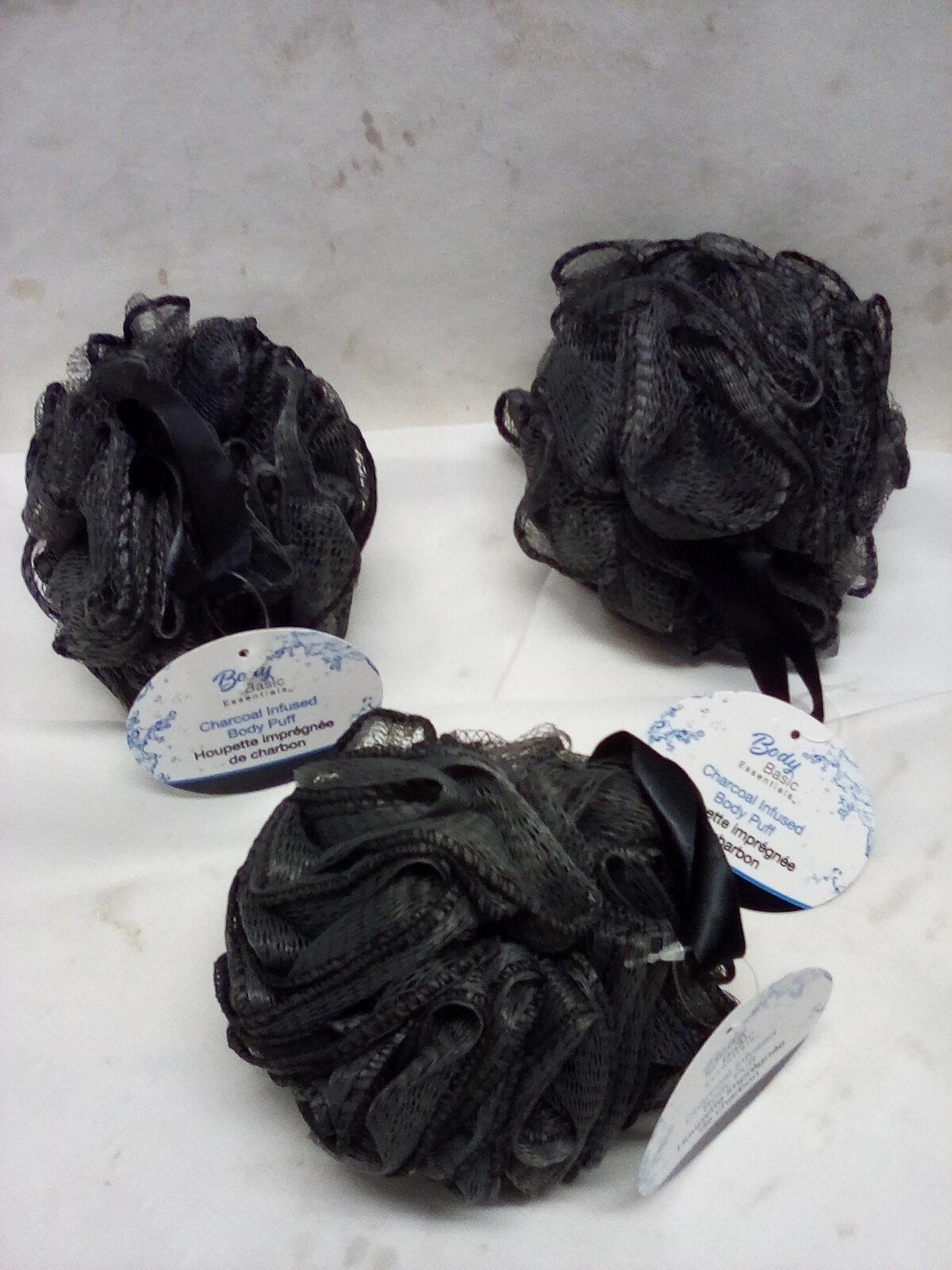 Qty 3 Charcoal Infused Body Puffs.