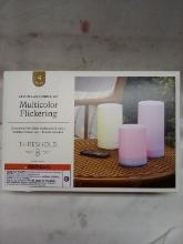 QTY 1 Set LED Pillar Multicolor Flickering Candle Set