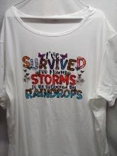 QTY 1 White “Surviving Storms” Tshirt, size 7x