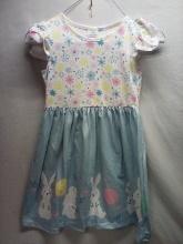 QTY 1 Pastel colored Bunny Dress, size 5-6y