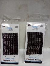 QTY 2 packs of 48 bobby pins – black
