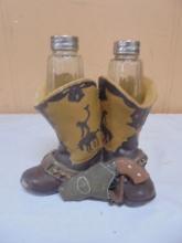 Cowboy Boot Glass Salt and Pepper Shaker Set