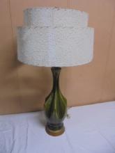 Vintage Green Ceramic MCM Table Lamp