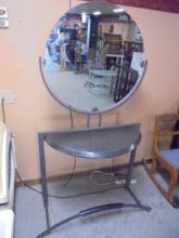 1 Piece Dressing Vanity w/ Round Mirror