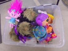Large Tote of Assorted Dolls