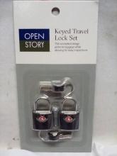 Open Story Keyed Travel Lock Set. 2 Pack.