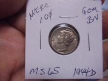 1944 D Mint Silver Mercury Dime