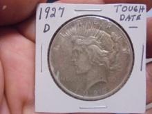 1927 D Mint Silver Peace Dollar