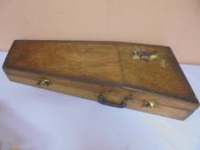 Vintage Handmade Wooden Violin Case w/ Handpainted Frog