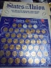 1969 Shell Oil States of The Union 50 State Solid Bronze Collection's Coin Set