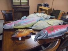 Group of 5 Large Assorted Fish Pillows