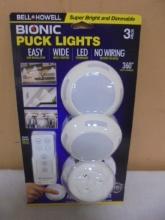 3 Pack of Bell & Howell LED Puck Lights