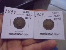 1894 & 1909 Indian Head Cents