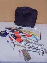 Large Group of Assorted Hand Tools in  Zippered Carry Bag