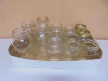 Group of 9 Pint & 4 Quart Glass Canning Jars