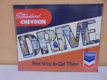 Standard Chevron Metal Advertisement  Sign