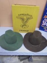 2 Vintage Maxi-Felt American Hat Co Cowboy Hats