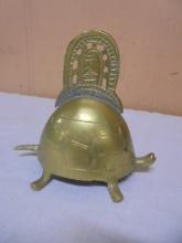 Vintage Brass Ornate Turtle Bell