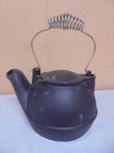 Vintage Cast Aluminum Half Tea Pot