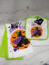 Halloween Kitchen towel set, Pot Holder