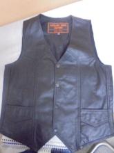 Antelope Creek Leather Vest w/Texas Flag on Back