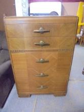 Antique 5 Drawer Waterfall Chest of Drawers