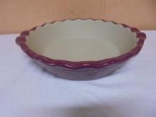 Pampered Chef Cranberry 9in Deep Dish Pie Plate