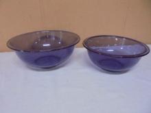 2pc Set of Purple Pyrex Mixing Bowls