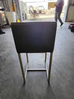 Metal Stools with Black Upholstery