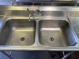 Eagle 100 in. Stainless Steel 2 Tub Sink