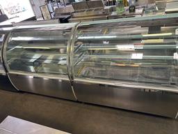 Oscartek 128 in. Split Curved Glass Refrigerated Display Case