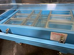 Cambro 50 in. Blue Mobile Plastic Salad Bar on Casters