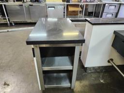 118 in. x 36 in. Black Stone L Shaped Front Counter