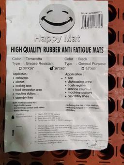 New - 36 in. x 60 in. x 1/2" Red Rubber Grease Resistant Anti Fatigue Mats