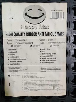 New - 36 in. x 60 in. x 1/2" Black Rubber Anti Fatigue Mats