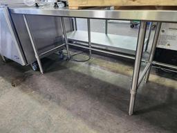 108 in. x 30 in. Open Base Stainless Steel Worktable