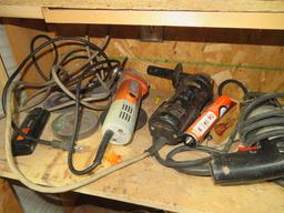 Shelf of Power Tools, Drills & Grinders