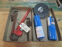 Torches, Pipe wrenches, tape measure