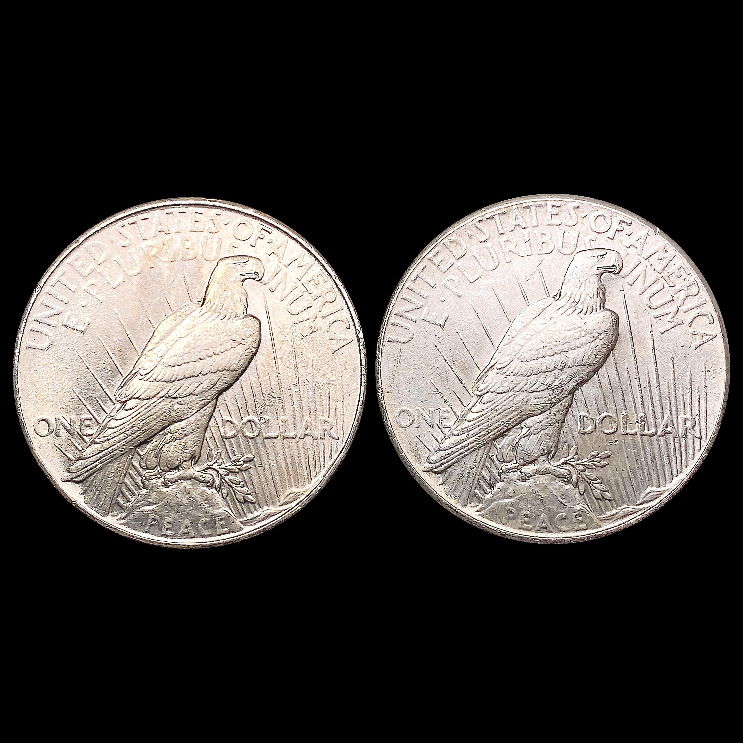 [2] Peace Silver Dollars [1927, 1935] CLOSELY UNCI