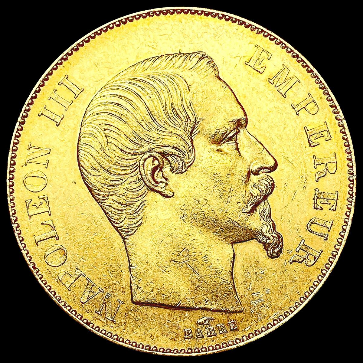 1855-A France .4667oz Gold 50 Francs CHOICE AU