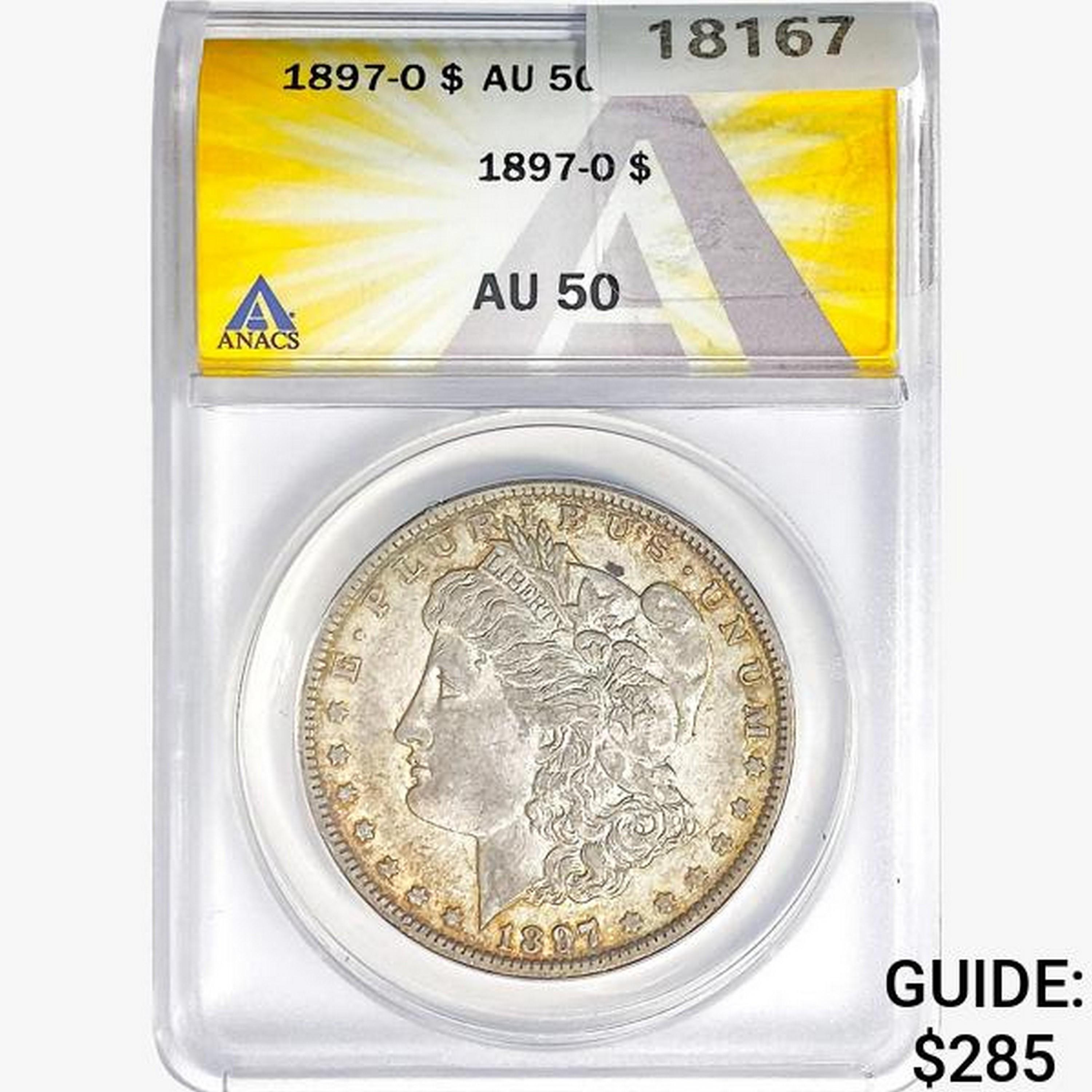 1897-O Morgan Silver Dollar ANACS AU50