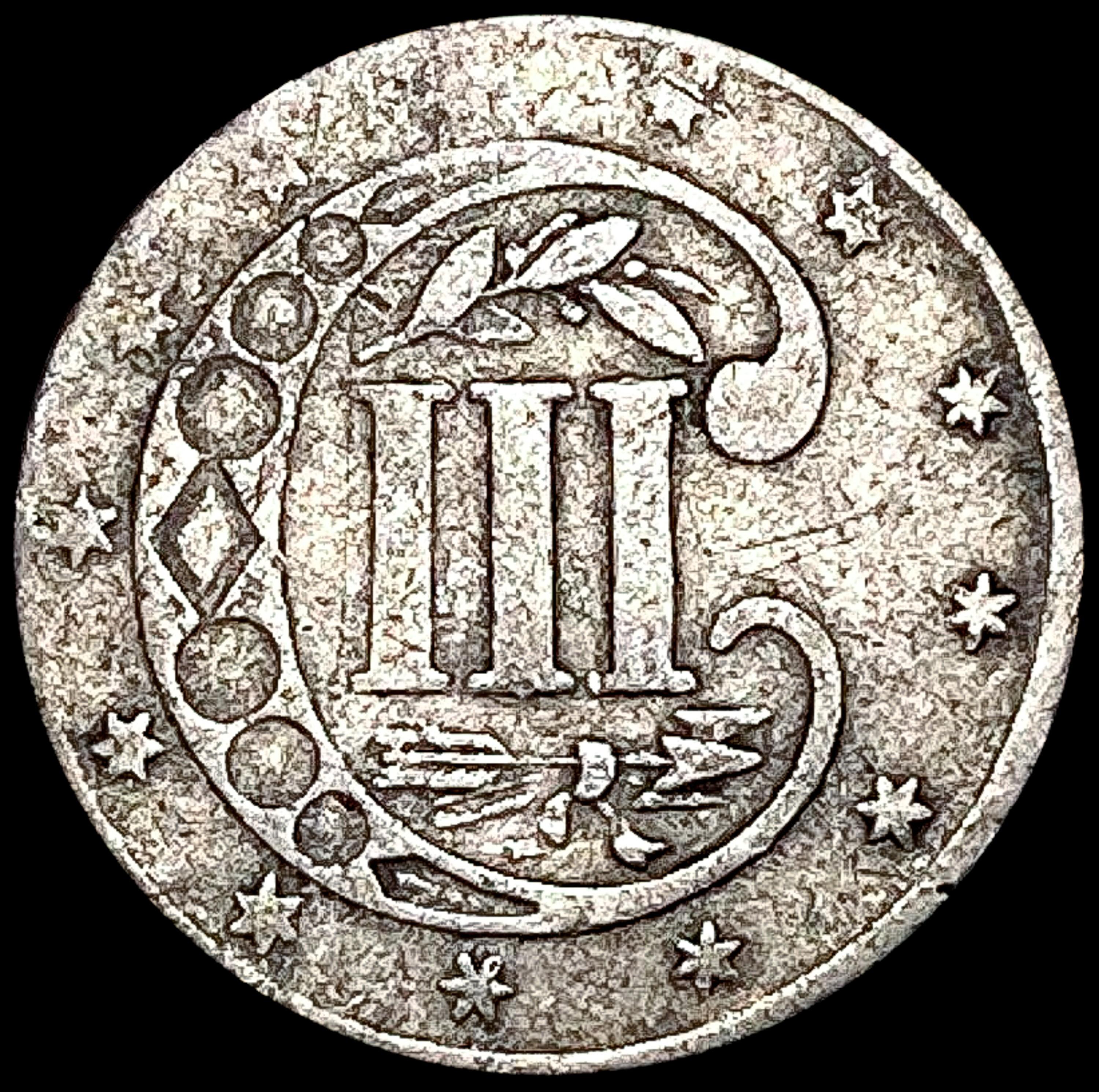 1856 Silver Three Cent LIGHTLY CIRCULATED