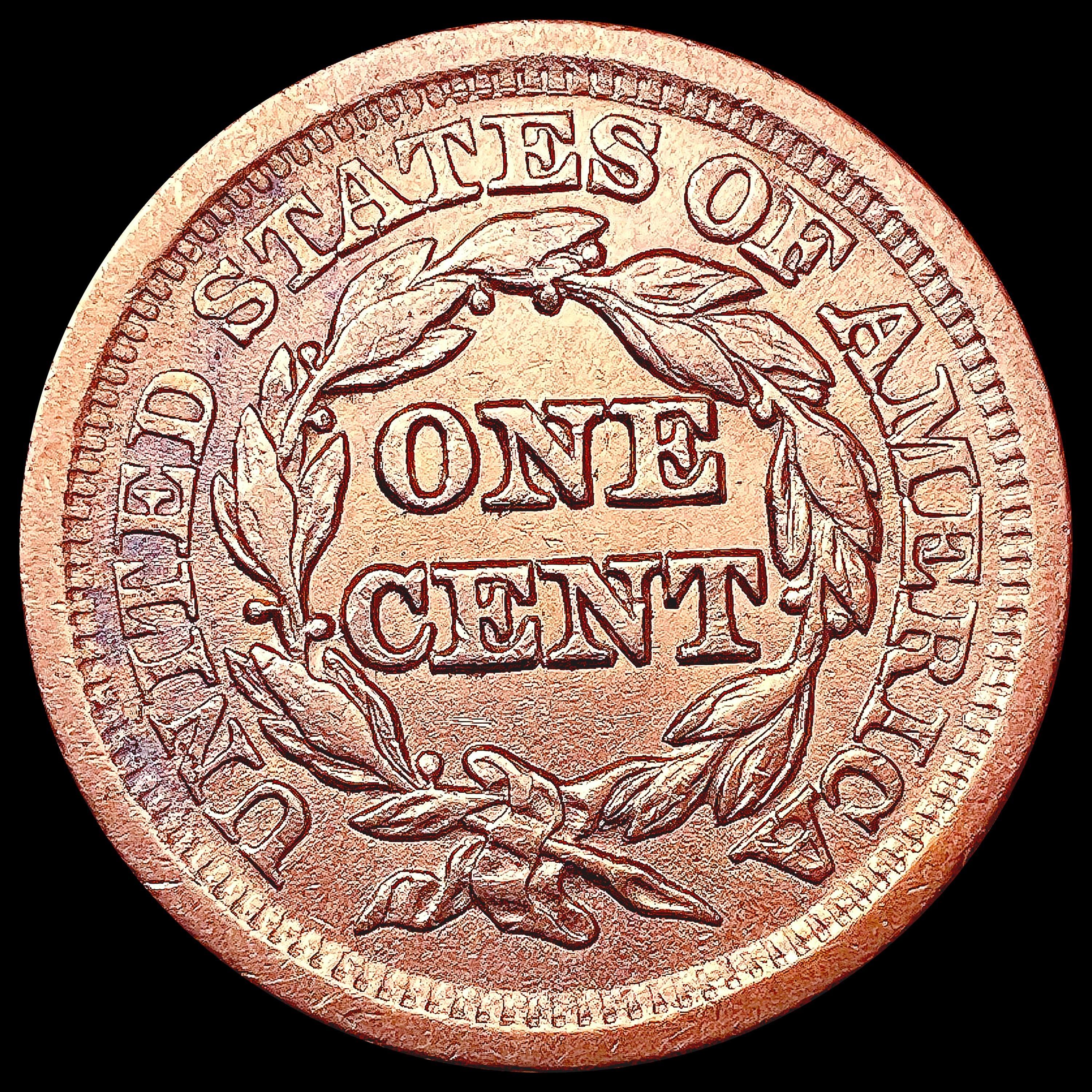 1850 RED Braided Hair Large Cent CHOICE AU