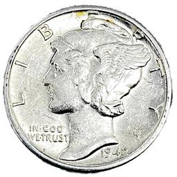 1942 Mercury Silver Dimes Roll (20 Coins)